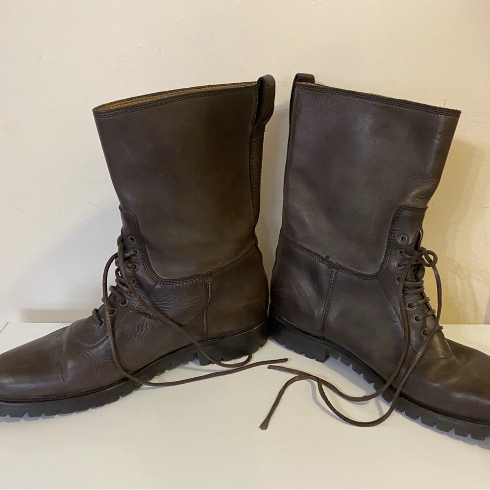 YSL Yves saint Laurent Men's Brown Leather Boots sz 10 - Picture 3 of 6